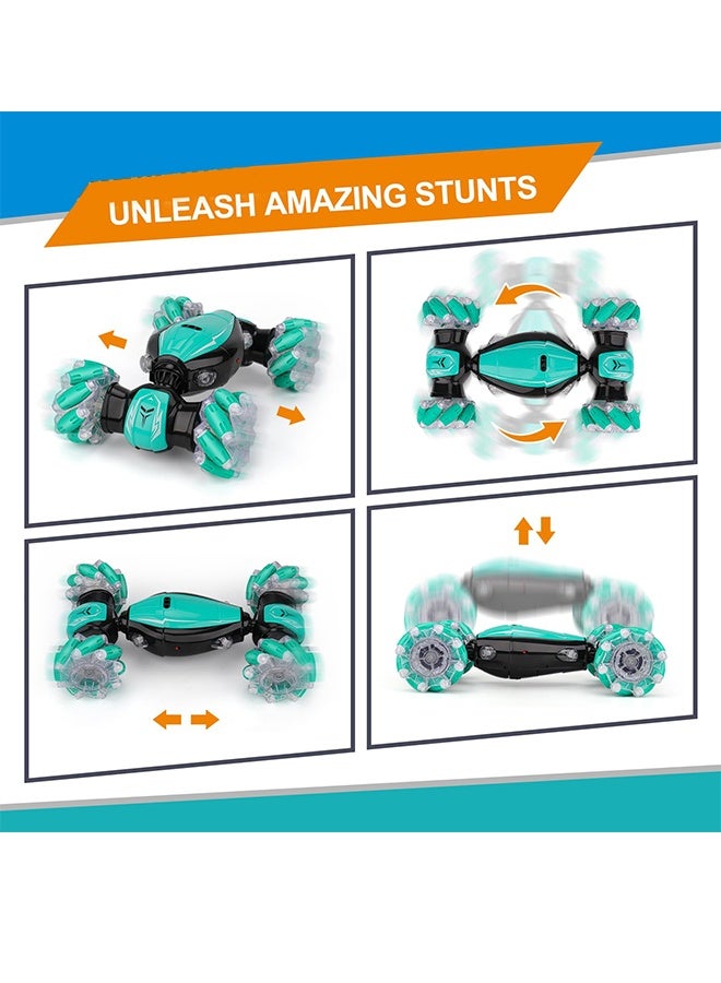 yumee Remote Control Car, RC Stunt Car with Four-Wheel Drive & Dual Control Modes, RC Car Toy with LED Lights & Crash-Resistant Build for Indoor/Outdoor Adventure Play  - Image 5