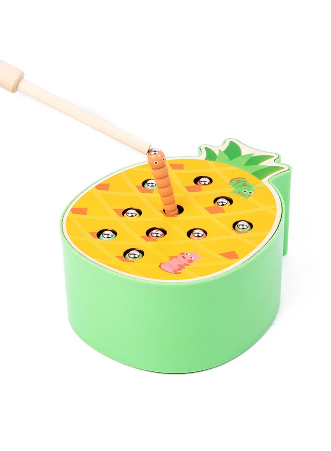 Infant Enlightenment Early Education Magnetic Wooden Bug Catching Game Puzzle Bug Catching Caterpillar Fine Action Training-Color:PineFor Apple Bug Catching (72) 0.3p0.35  - Image 5