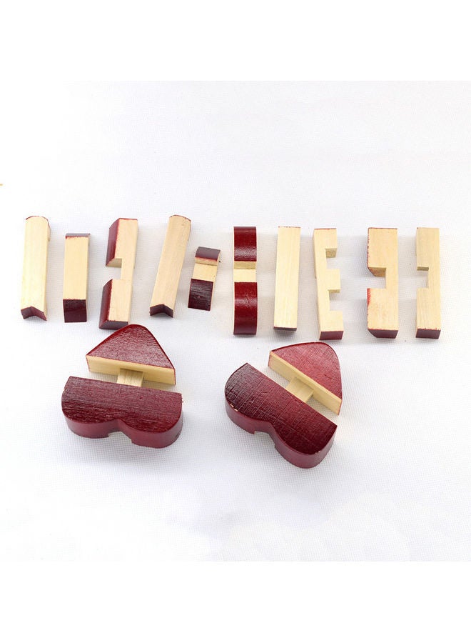 Heart Shape Wooden Luban Lock Puzzle Blocks Set - Image 5