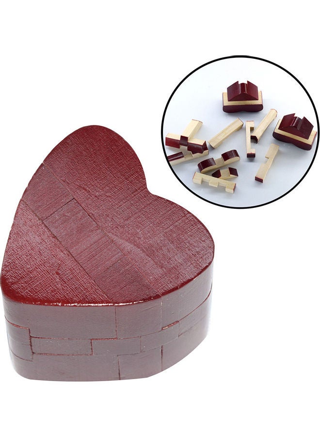 Heart Shape Wooden Luban Lock Puzzle Blocks Set - Image 2