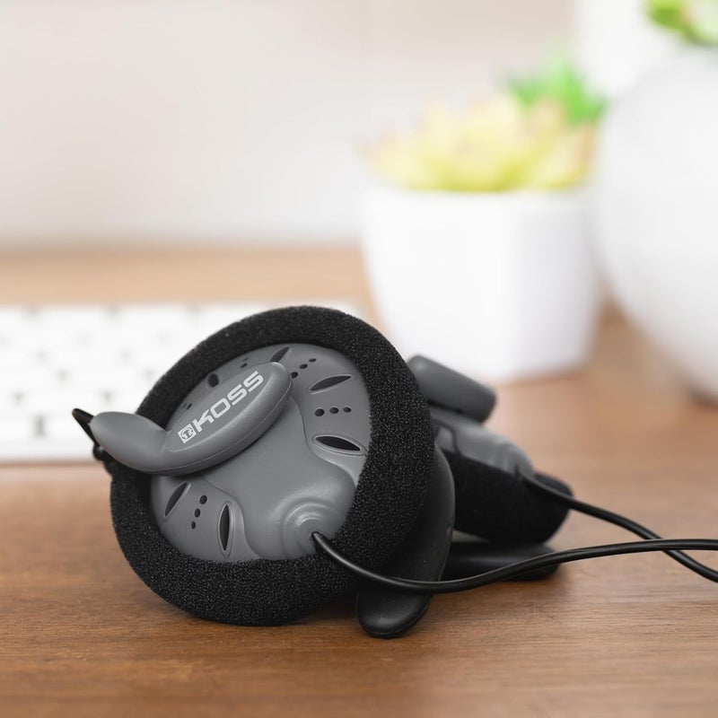 KOSS KSC75 Portable On-Ear Clip Headphones, Retro Style, Ultra Lightweight, Grey - Image 5