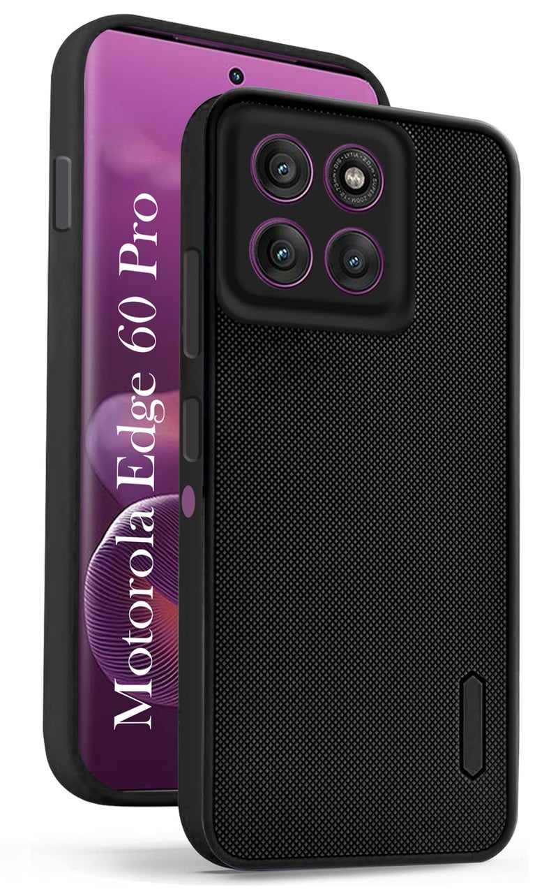 Jkobi Back Cover Case for Motorola Moto Edge 60 Pro (Textured Grip Design | Camera Protection | Slim and Light Weight | Soft Touch and Feel | Black) - Image 1