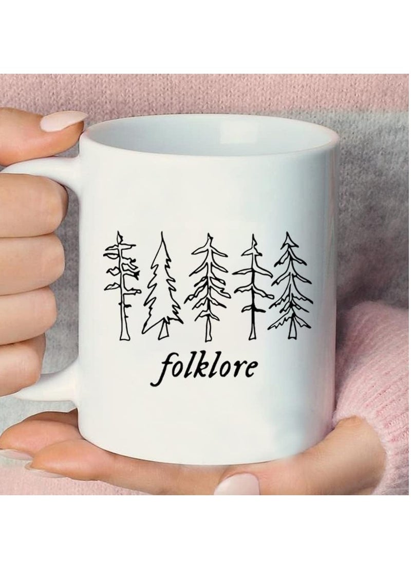 RYN Printed Folklore Milk Taylor Music Swift Albums Ceramic Coffee Mug