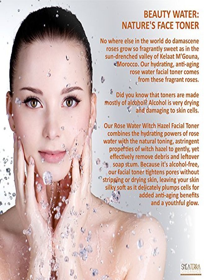 Shea Terra Organics Beauty Water, Toner & Face Mist Damask Rose Hips & Hazel | Natural Daily Hydrating Toner With AntiAging Rose & Witch Hazel To Soothe & Cleanse Inflamed Skin & Fight Acne 4 Oz - Image 4