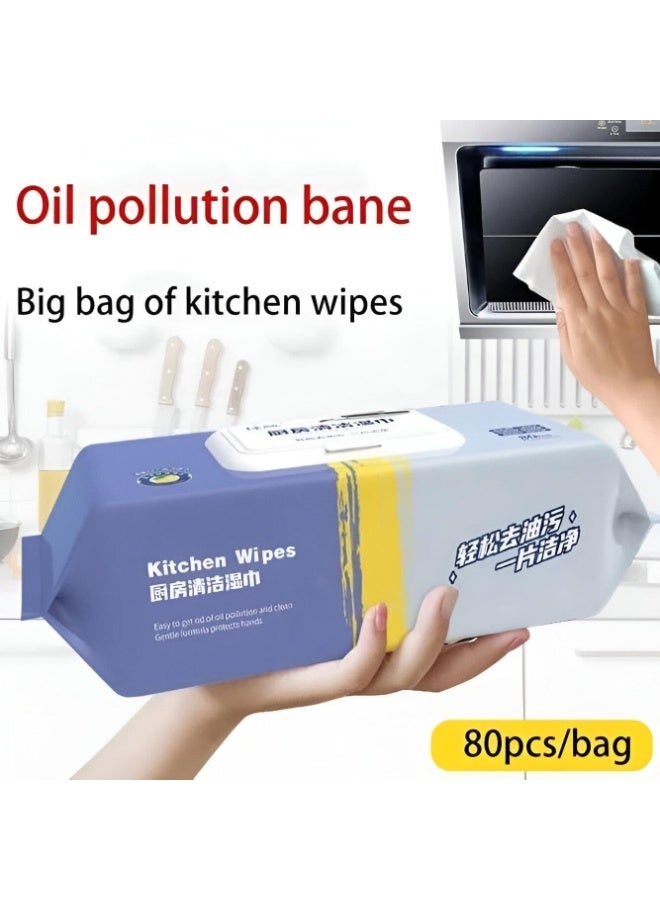 Heavy-Duty Grease Removal Wipes – Super Absorbent Kitchen Cleaning Towels for Quick Spill Control, Multi-Purpose Disposable Wipes for Daily Use – 80 Count - Image 2