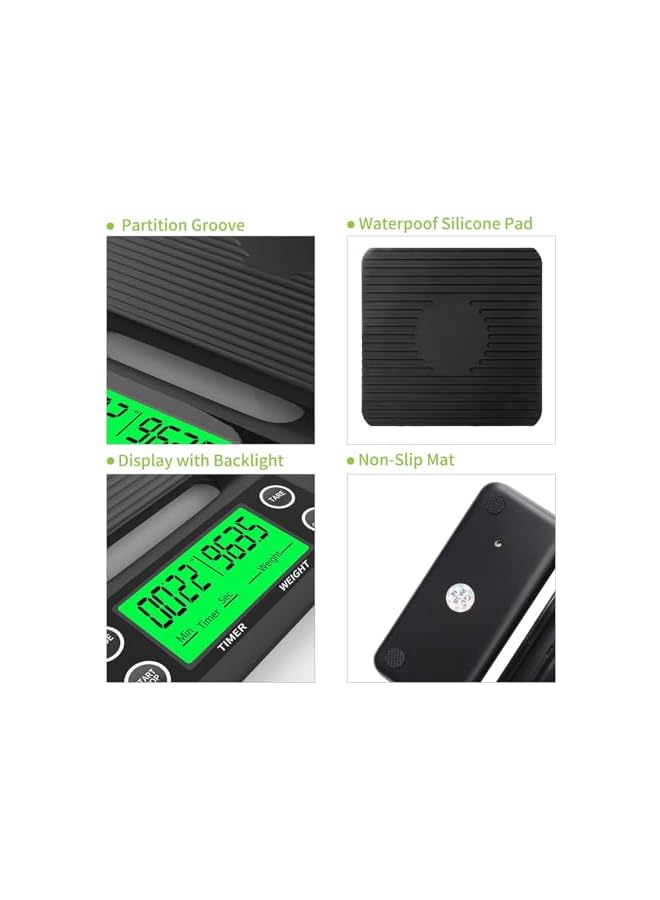 PROMASS ExactMeasure Touch-Sensitive Digital Kitchen Scale with Backlit Display and Non-Slip, Heat-Resistant Surface for Precision Cooking - Image 3