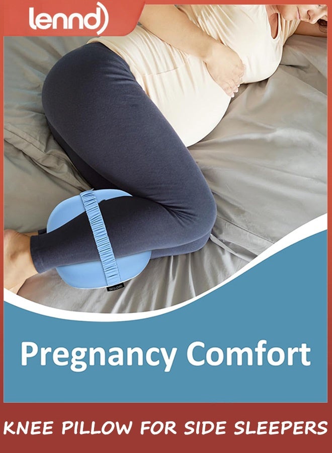 LENND Knee Pillow for Side Sleepers - Hip Pain Relief, Memory Foam Leg Pillow for Side Sleeping, Between Legs Pillow for Sciatica Lower Back Pain, Knee Pillow with Ice Silk Cover and Elastic Strap - Image 5