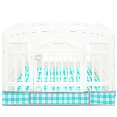 THINMUHAND Dog Playpen Bottom Pad Fits for 36 Inch 4 Panels Exercise Pet Playpen, Dog Crate Pad Puppy, Hoop and Loop Design (Note: Playpen Not Included). (GreenCheck) - Image 1