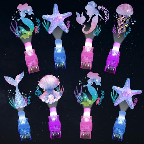 Oitnlaughter 36Pcs Mermaid LED Finger Lights Mermaid Party Favors Glow in the Dark Light Up Finger Lights Ocean Themed Toys Bulk for Under The Sea Birthday Party Goodie Bag Stuffer Birthday Gifts Classroom Prize - Image 1