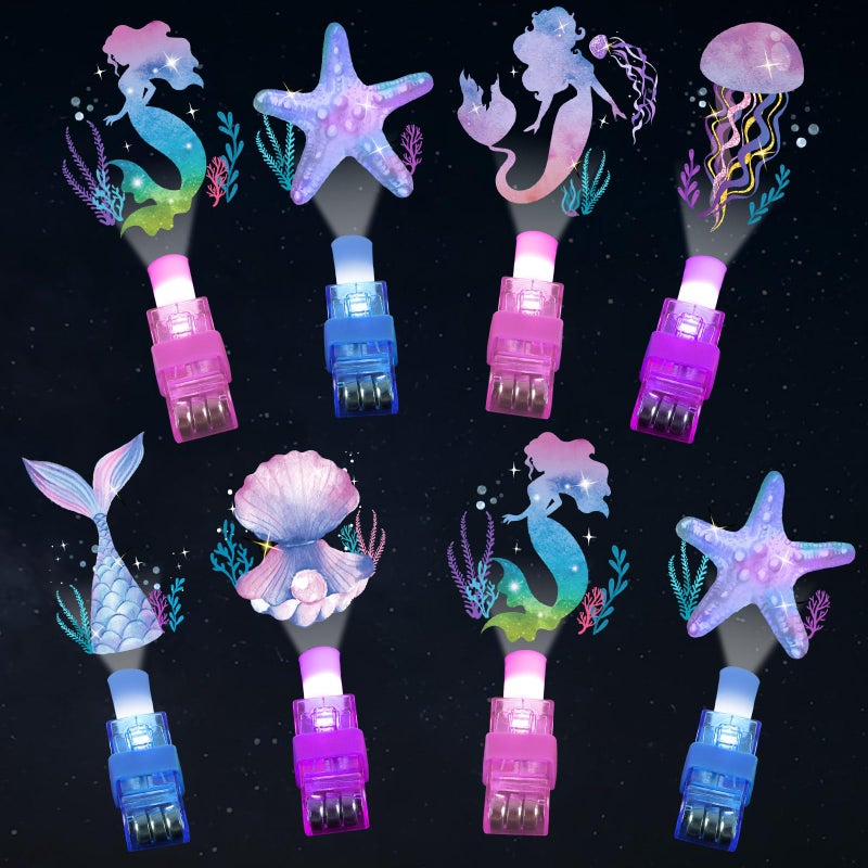Oitnlaughter 36Pcs Mermaid LED Finger Lights Mermaid Party Favors Glow in the Dark Light Up Finger Lights Ocean Themed Toys Bulk for Under The Sea Birthday Party Goodie Bag Stuffer Birthday Gifts Classroom Prize - Image 3