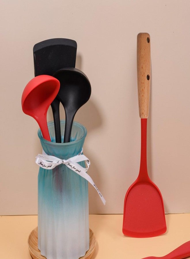 Alipis Solid Wood Spatula Handle Replacement 4.33 Inch Anti-Scald Kitchen Utensil Handle with Ergonomic Grip for Cooking and Baking - Image 4