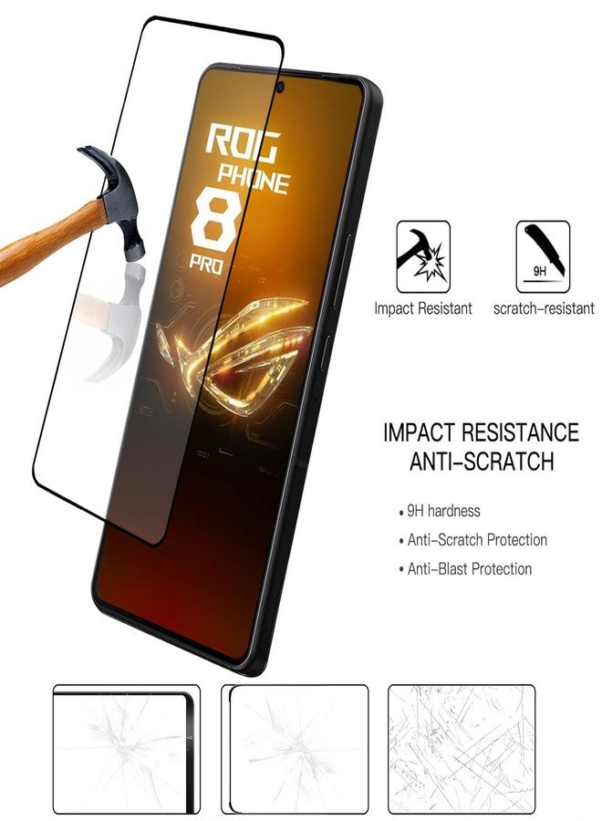Guizzcg 2 Pack Screen Protector for ASUS ROG Phone 9 Pro 5G/Rog Phone 9 5G/Rog Phone 8 Pro 5G/ROG Phone 8 5G, 2 Tempered Glass Screen Protector,Case Friendly,Scratch Resistant,Clear - Image 2