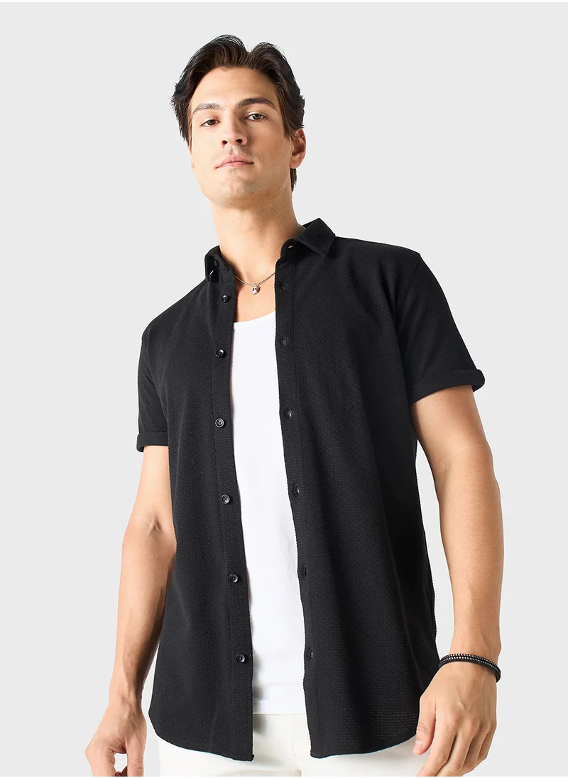 ايكونيك Regular Fit Textured Shirt