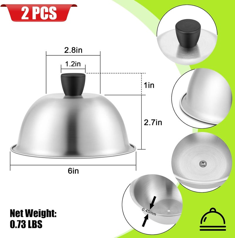 E-far مجموعة أغطية باسيتيج من الفولاذ المقاوم للصدأ 6 بوصات من E-far، مجموعة من 2 - Image 2