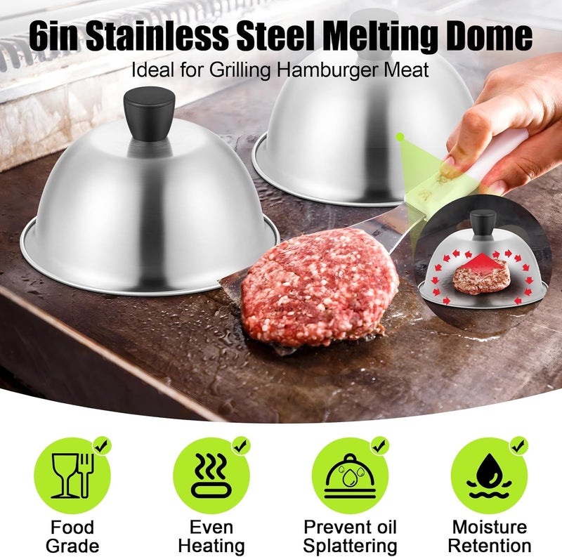 E-far مجموعة أغطية باسيتيج من الفولاذ المقاوم للصدأ 6 بوصات من E-far، مجموعة من 2 - Image 3