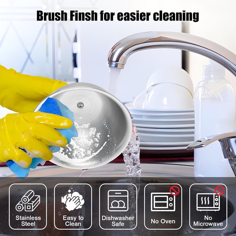 E-far مجموعة أغطية باسيتيج من الفولاذ المقاوم للصدأ 6 بوصات من E-far، مجموعة من 2 - Image 4