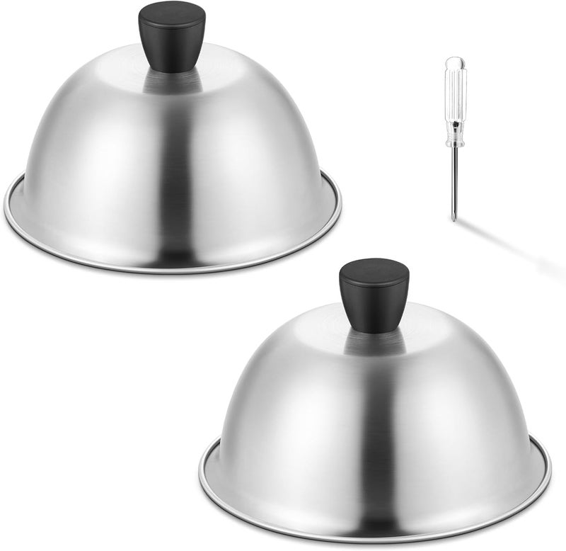 E-far مجموعة أغطية باسيتيج من الفولاذ المقاوم للصدأ 6 بوصات من E-far، مجموعة من 2 - Image 1