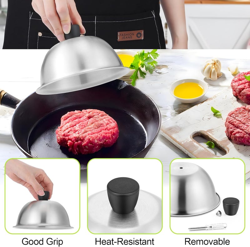 E-far مجموعة أغطية باسيتيج من الفولاذ المقاوم للصدأ 6 بوصات من E-far، مجموعة من 2 - Image 5