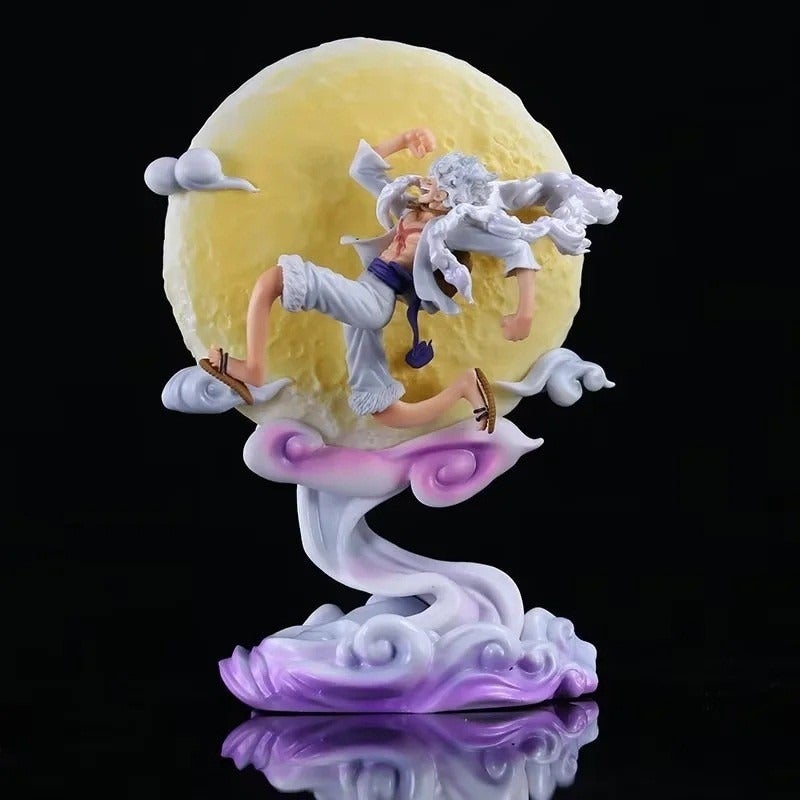 One Piece Luffy Gear 5 Nika Moon-Chasing Action Figure - Light-Up Anime Collectible Statue