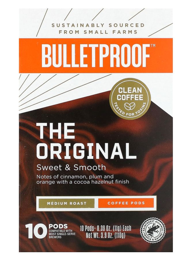 Bulletproof The Original Coffee Pods Medium Roast 10 Pods 0.39 oz (11 g) Each