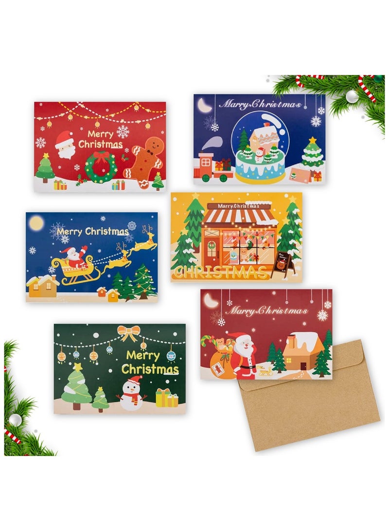 The BZ Company The BZ Company - ( Pack of 12 ) Christmas Greeting Cards - 12 Christmas Cards with 12 Envelopes - Christmas Tree Decorations Merry Xmas Designs for Winter Celebrations School Party Invitation Holidays  - Image 3