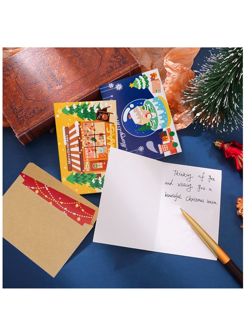 The BZ Company The BZ Company - ( Pack of 12 ) Christmas Greeting Cards - 12 Christmas Cards with 12 Envelopes - Christmas Tree Decorations Merry Xmas Designs for Winter Celebrations School Party Invitation Holidays  - Image 5