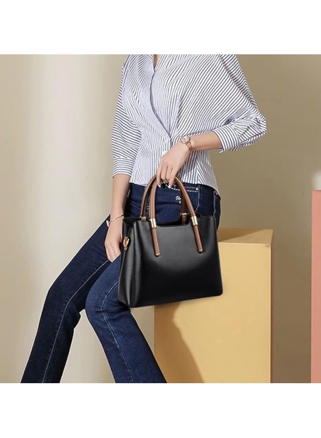 Grabnstyle Lady Bag Multi-layer High Capacity Portable Handle Faux Leather Women Tote Bag  - Image 2