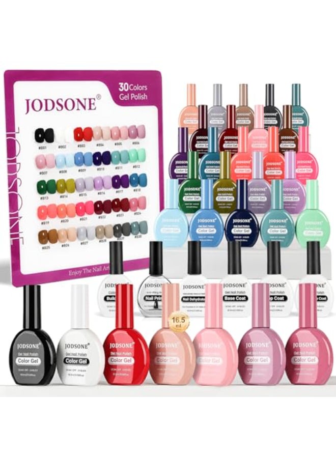 JODSONE 30 Colors Gel Nail Polish Set Same Color Same Bottles 6 PCS of Functional Gel Polish - Image 1