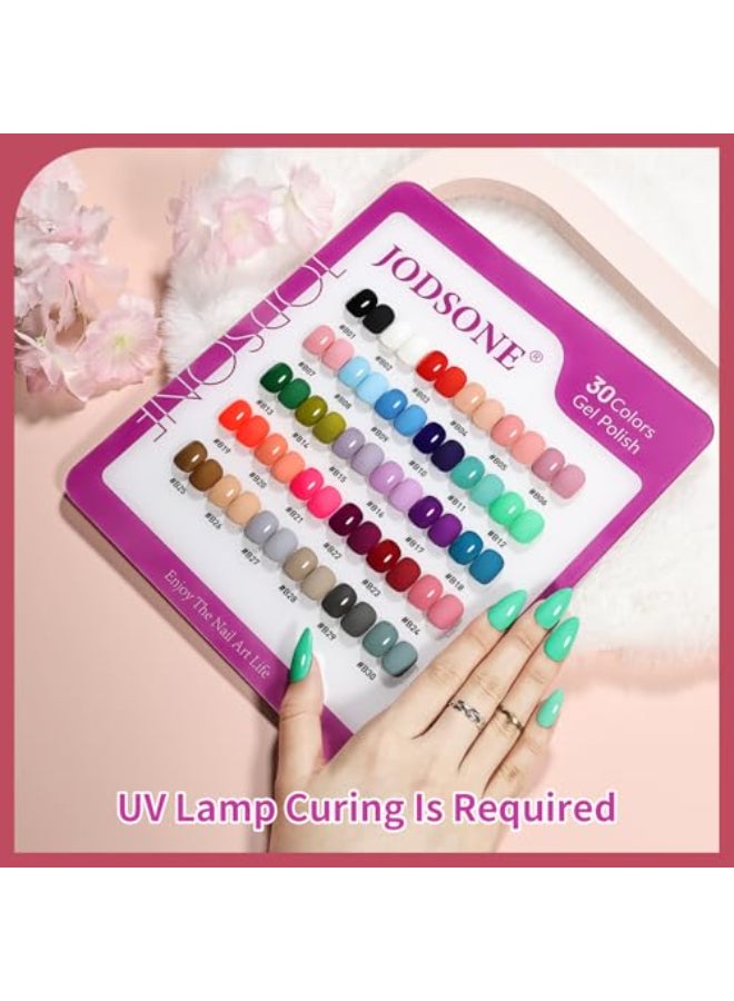 JODSONE 30 Colors Gel Nail Polish Set Same Color Same Bottles 6 PCS of Functional Gel Polish - Image 3