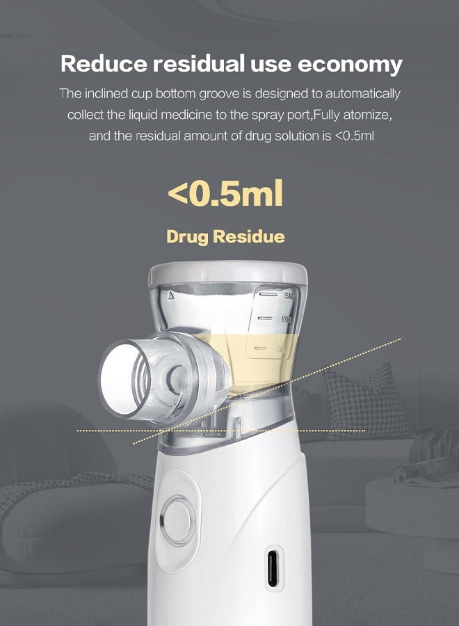 جيفت جهاز استنشاق شبكي محمول، مناسب للبالغين والأطفال، جهاز استنشاق قابل لإعادة الشحن، تصميم صغير الحجم للاستخدام المنزلي والخارجي. - Image 3