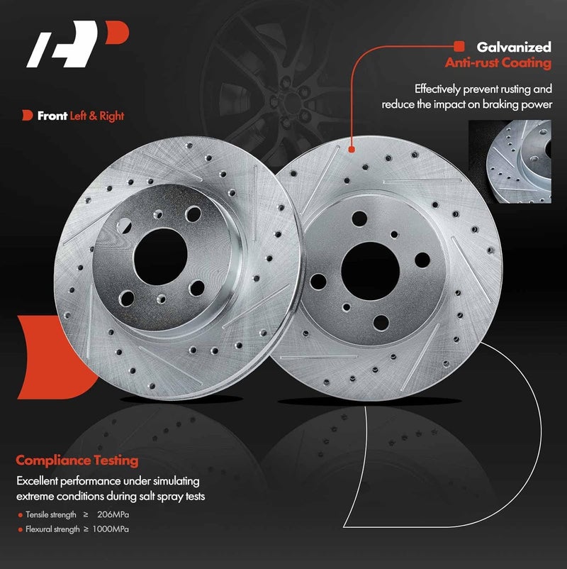 A-Premium Front Drilled and Slotted Brake Kit - Image 3