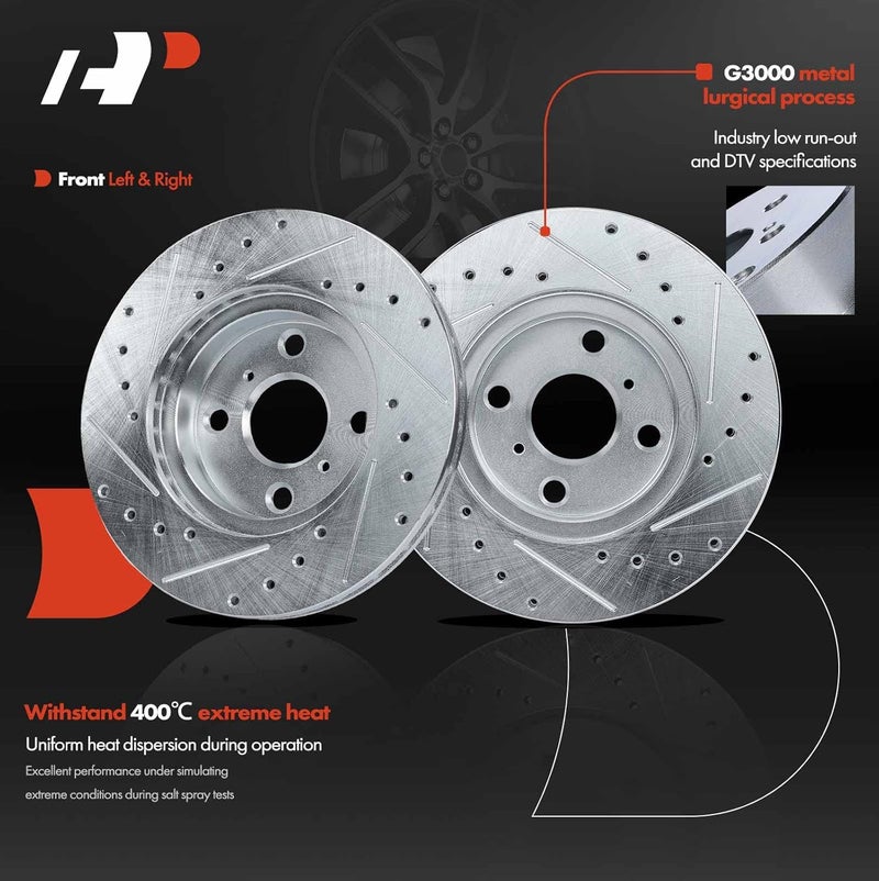 A-Premium Front Drilled and Slotted Brake Kit - Image 4