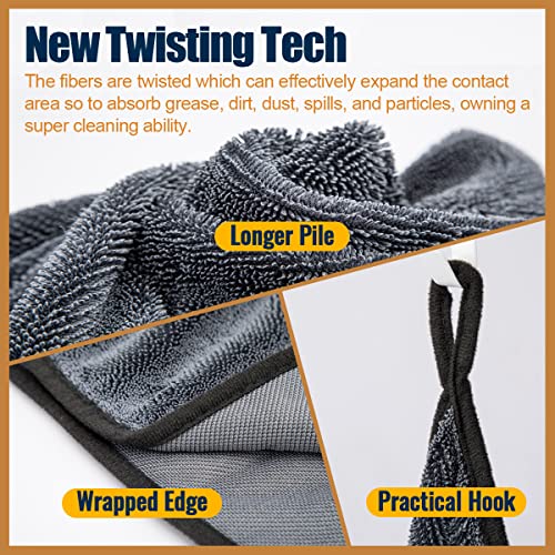 Airlab Microfiber Towels for Cars Wash Drying Towel Detailing Cloth, Ultra Absorbent, Streaks Free, Lint Free Cars, Trucks, SUVs, RVs, Motorcycles, Bath Wipes, 24 x 16 Inch, 600 GSM, Pack of 2, Light Grey - Image 2