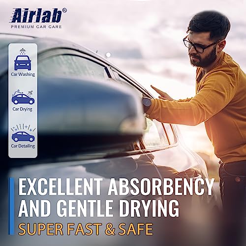 Airlab Microfiber Towels for Cars Wash Drying Towel Detailing Cloth, Ultra Absorbent, Streaks Free, Lint Free Cars, Trucks, SUVs, RVs, Motorcycles, Bath Wipes, 24 x 16 Inch, 600 GSM, Pack of 2, Light Grey - Image 4