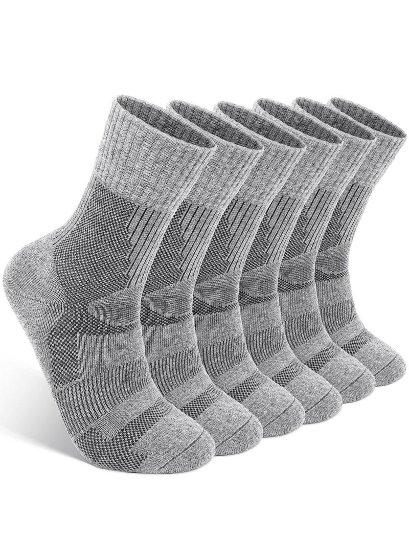 SYOSI 3 Pairs of Merino Wool Socks, Winter Merino Warm Socks for Men and Women, Breathable Warm Cotton Socks for Hiking, Running, Skiing, Middle Length Moisture Wicking (Grey) - Image 1