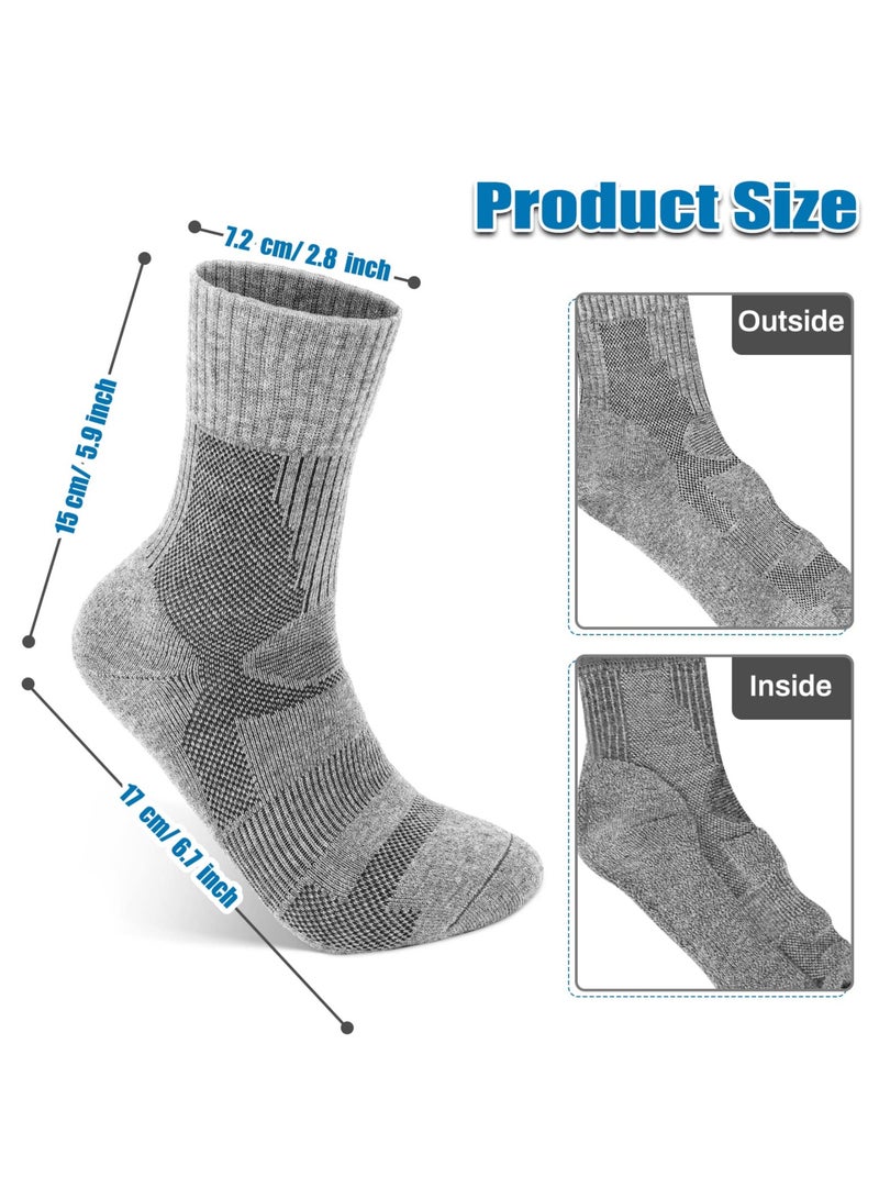 SYOSI 3 Pairs of Merino Wool Socks, Winter Merino Warm Socks for Men and Women, Breathable Warm Cotton Socks for Hiking, Running, Skiing, Middle Length Moisture Wicking (Grey) - Image 5