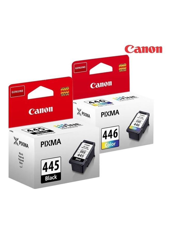 كانون مجموعة مكونة من قطعتين من خرطوشة الحبر كانون Pixma PG-445 / CL446 ، أسود وثلاثي الألوان أسود و (ثلاثي الألوان) - Image 1