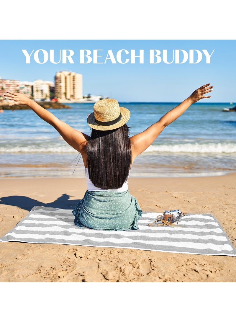 Bliss Casa 76×160 cm Large Beach Towel – Rich Cotton, Soft, Quick-Dry, Absorbent & Sand-Resistant. Ideal oversized towel for beach, pool, travel & outdoor use - Image 4