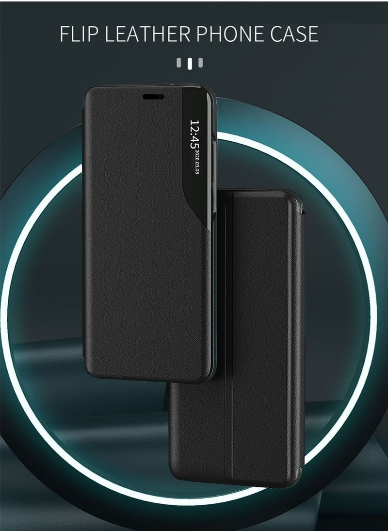 Wtech Leather And Foldable Mirror Kickstand Case Cover For Apple iPhone 14 Pro Max Black  - Image 5