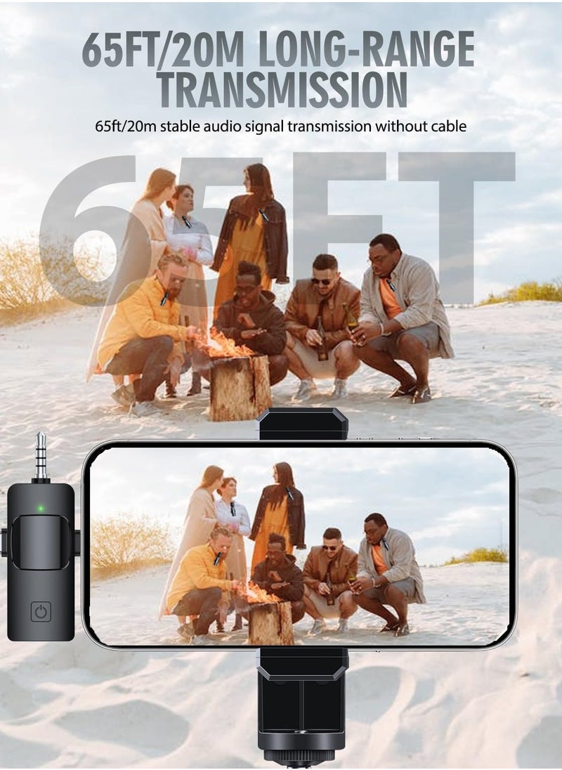 General - 3 in 1 Wireless Microphone for iPhone, Android, Camera, USB-C Microphone, Wireless Lavalier Microphone, Mini Microphone, Noise Canceling Lapel Mic for Interview Video Podcast Vlog YouTube - Image 1