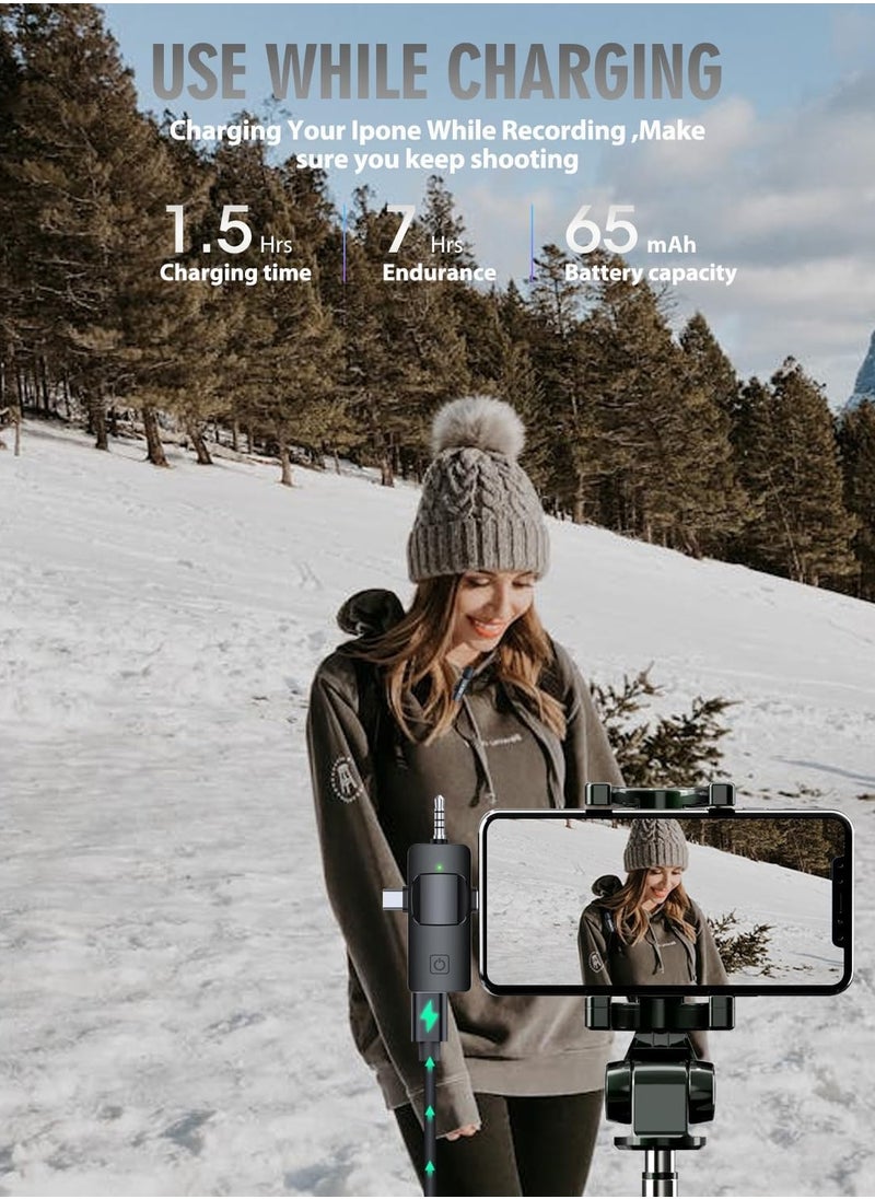 General - 3 in 1 Wireless Microphone for iPhone, Android, Camera, USB-C Microphone, Wireless Lavalier Microphone, Mini Microphone, Noise Canceling Lapel Mic for Interview Video Podcast Vlog YouTube - Image 1