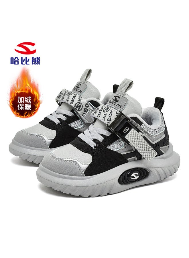 Habixiong Two Cotton Boys Sneaker Winter Warm Large And Medium Children Girls Fleece-lined Shoes Outdoor Children's Shoes Outlet