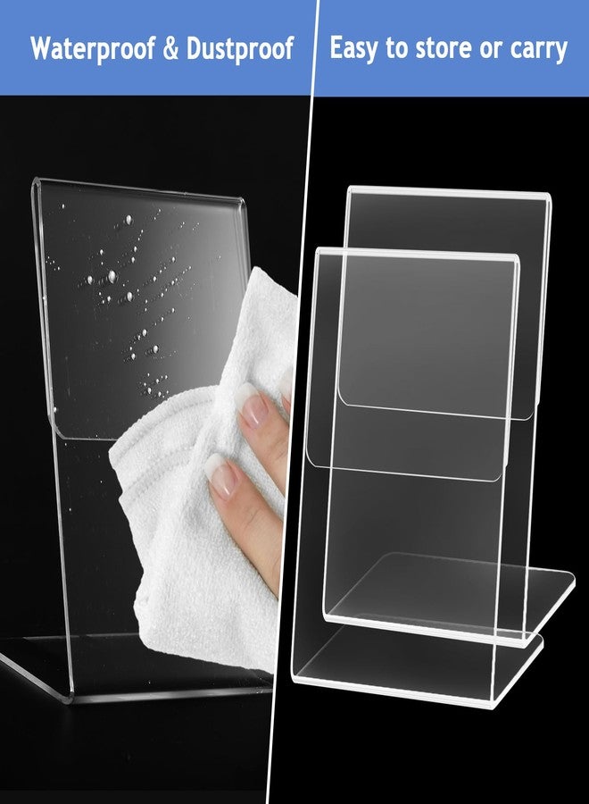 Bgtecho 48 Pcs Acrylic Picture Frames, 2.5x3.5 Inch, Slant Back Acrylic Sign Holders, Plastic Menu Holders, Clear Frames for Wedding, Office, Restaurant, Store - Image 4