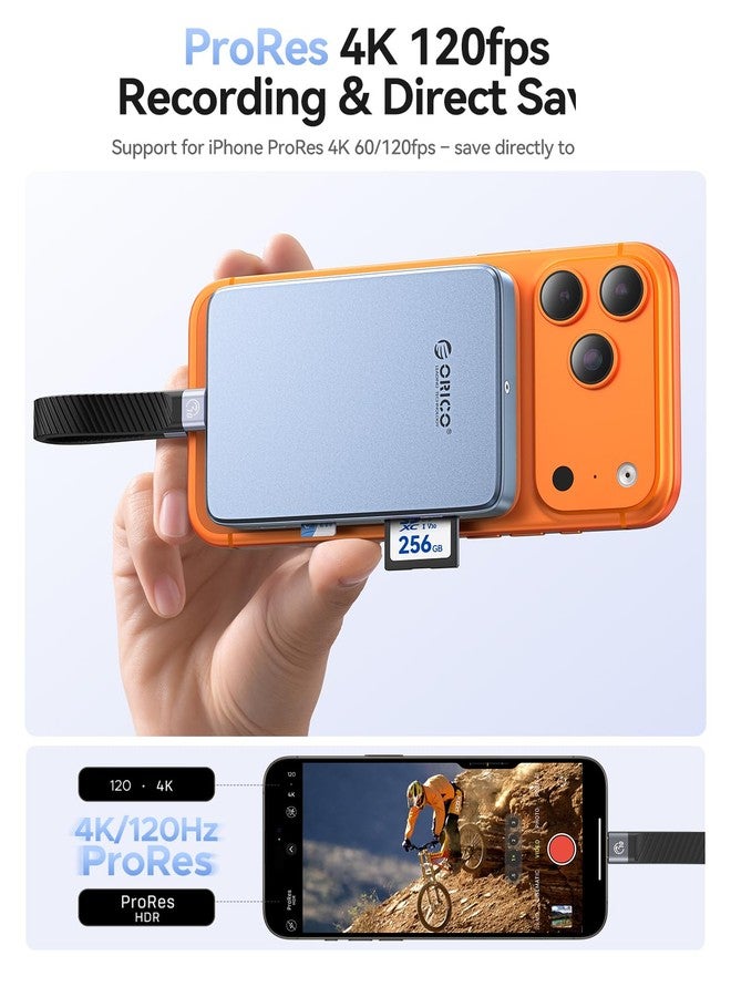 ORICO 10Gbps Magnetic M.2 NVMe Enclosure with Card Reader for iPhone - Image 4