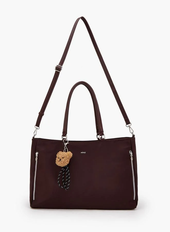 ميسي Teddy Bear Charm School Tote Bag With Zip Closure - 50x10x28 CM