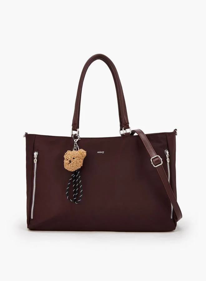 ميسي Teddy Bear Charm School Tote Bag With Zip Closure - 50x10x28 CM