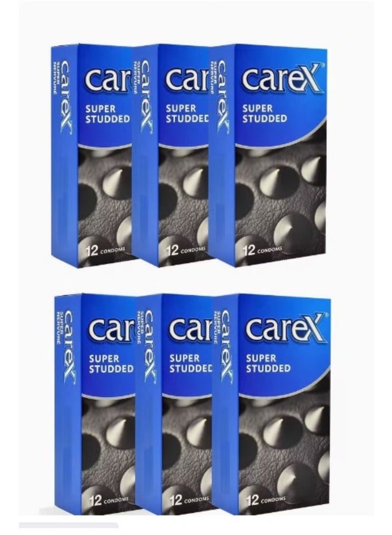 careX Pack Of 6 Boxes Super Studded Condoms