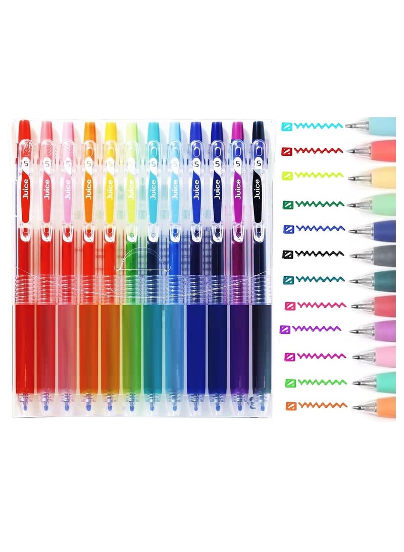 Amitasha 12 Pc Colour Gel Pens for School  Office 0.5 mm Fine Tip Pen Set School Stationery Students Gift for Kids   Adult - Image 1