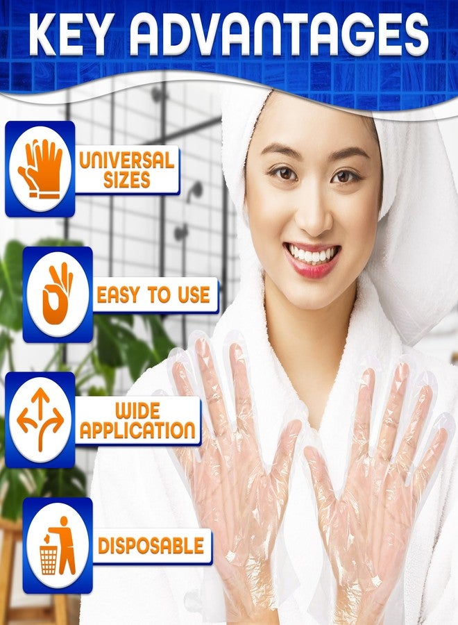 KETAR 200 Pcs Paraffin Gloves for Hands - Lightweight, Disposable, Transparent, Leak-Proof, Universal Plastic Paraffin Wax Gloves for Hands - Soft, Easy to Use for Cooking, Eating, Cleaning, Hair Coloring - Image 3