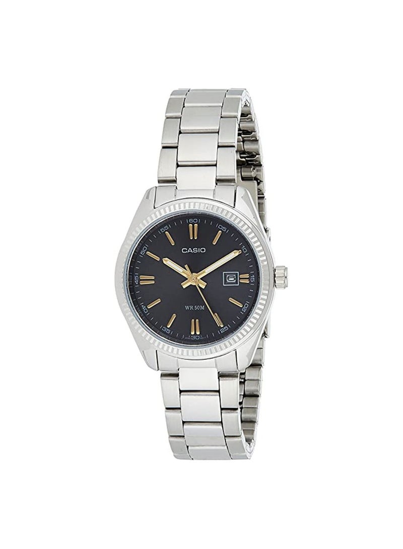 CASIO Women's Enticer Water Resistant Analog Watch MTP-1302D-1A2VDF - 41 mm - Silver - Image 1